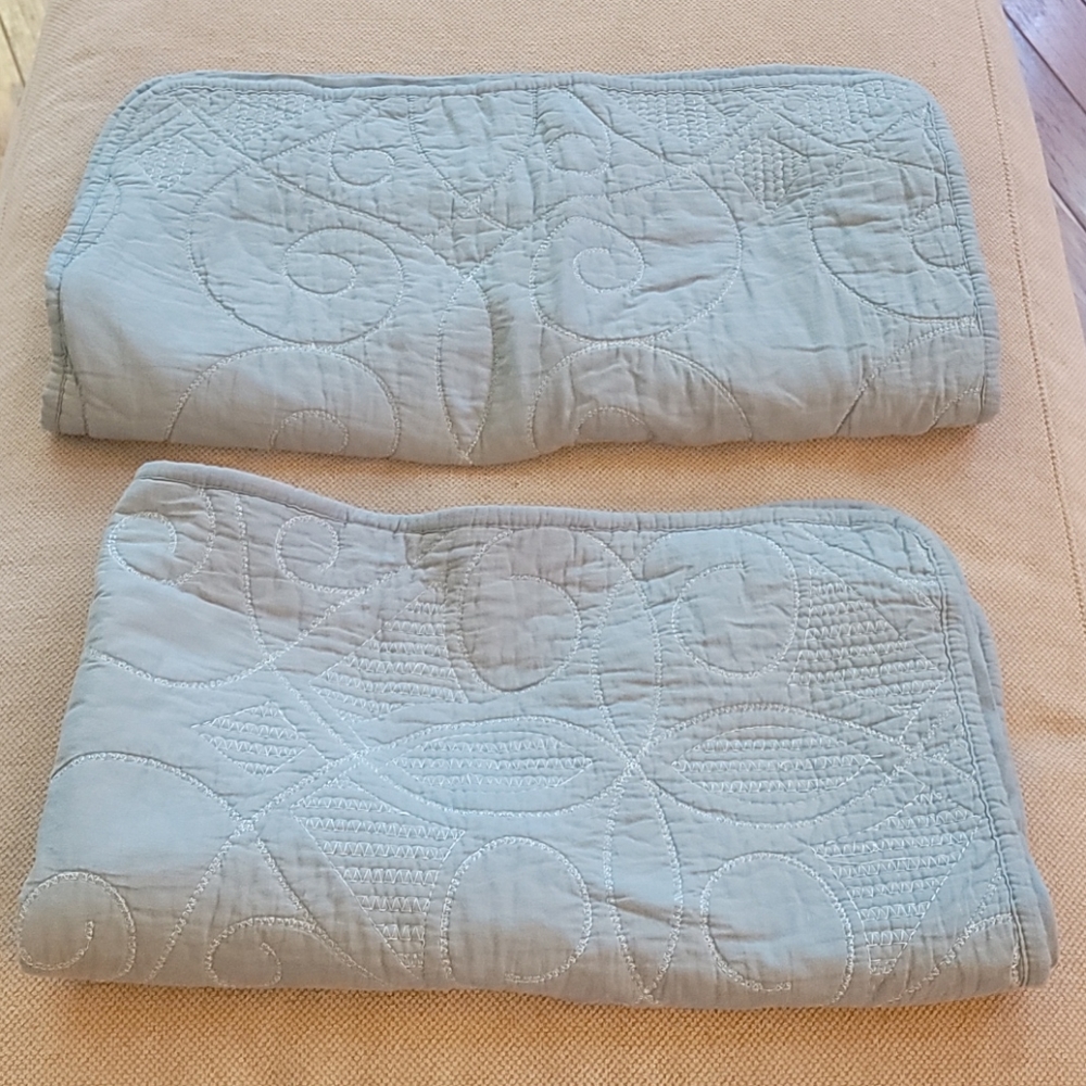 Teal Quilted pillow shams